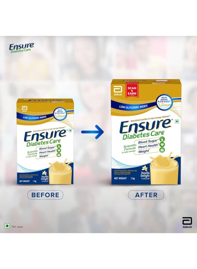 انشور رعاية مرضى السكري - تغذية للمساعدة في التحكم بمستويات السكر في الدم - 1 كجم (بنكهة الفانيليا) (عبوة من قطعتين) - Image 5